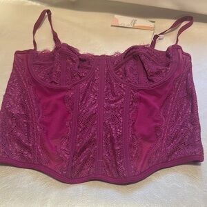 Purple Lace Bra with Contoured Support and Adjustable Straps